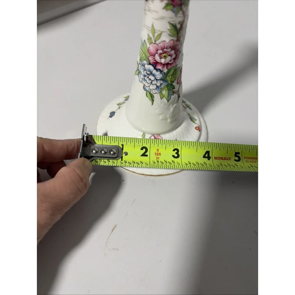 Crown Staffordshire England Pagoda Candle Stick Holder Fine Bone China 8